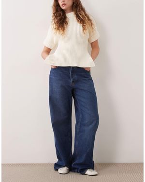 GOOD AMERICAN Vintage Low Slung Waist baggy Jean - Blue