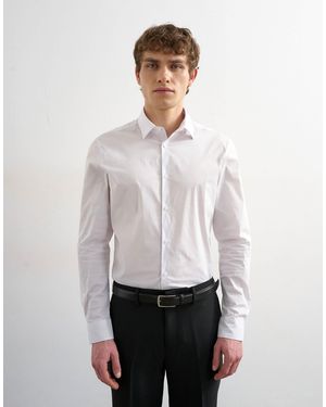 TOPMAN Slim Fit Long Sleeve Formal Stretch Shirt - White