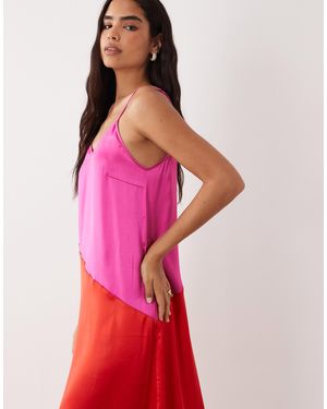 Vila Satin Cami Maxi Dress - Pink