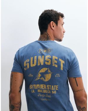ASOS Regular-t-shirt mit textgrafik - Blau