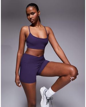 4505 Micro Rib Wrap Waist 3 Inch Booty Short - Purple