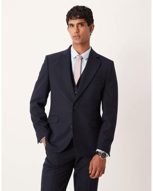 ASOS Slim Wool Look Suit Jacket - Blue