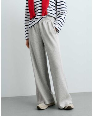Oysho Melange Piqué Straight-leg Trousers - Grey