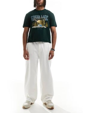Pull&Bear Jeans Ampi Écru - Bianco