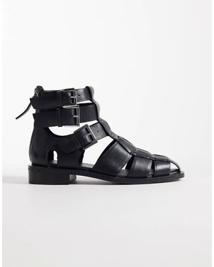Bronx Zapatos Planos Negros Con Diseño Entretejido Next-Wagon De