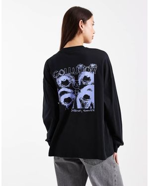 Collusion Photographic Back Print Tee - Blue