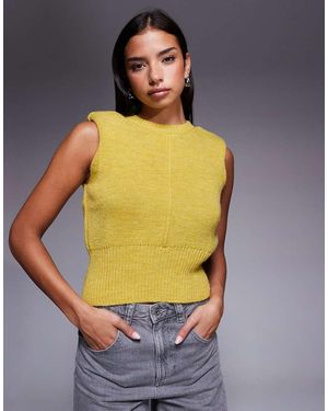 River Island Gebreide Tanktop Met Structuur En Schoudervullingen - Meerkleurig