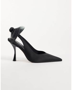 ASOS Poppy high heels mit netz-schleifendetail - Schwarz