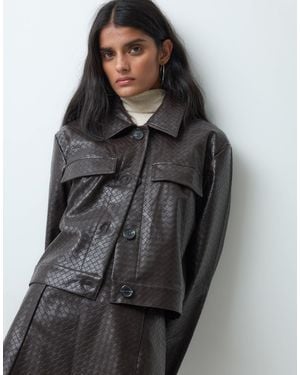 Jdy Woven Pu Jacket Co-ord - Black