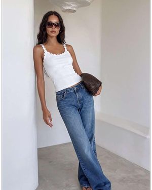NA-KD Mid Waist Baggy Jeans - Blue