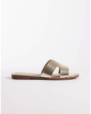 SEQWL Wide Fit Storke Flat Sandals - White