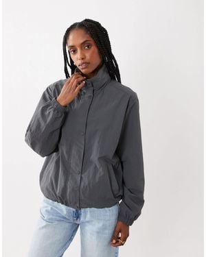Threadbare Shower Proof Funnel Neck Jacket - Gray