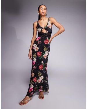 AFRM Lace Cut Out Maxi Dress - Blue