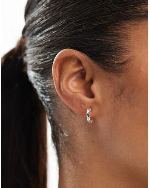 Kingsley Ryan Créoles martelées 12 mm - argent massif - Noir