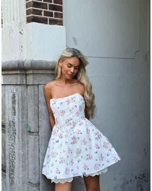 Collective The Label Strapless Corset Mini Dress - Grey