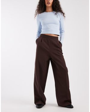 New Look Pull On Wide Leg Tailored Trousers - White
