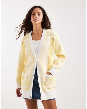 Lacoste – hochwertige oversize-strickjacke - Natur