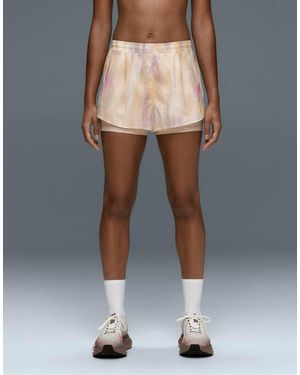 Oysho Mid-rise 2-in-1 Tie-dye Technical Shorts - Yellow