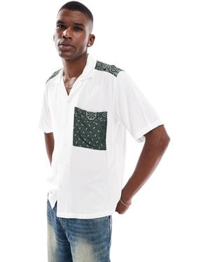 Only & Sons Revere Collar Shirt With Paisley Detail - White