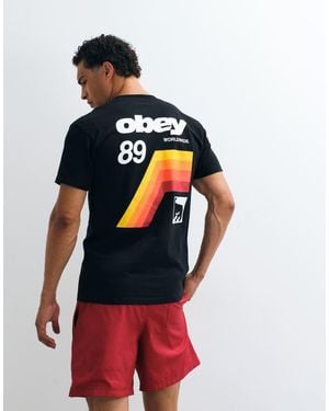 Obey Vhs Back Graphic Short Sleeve T-shirt - Red