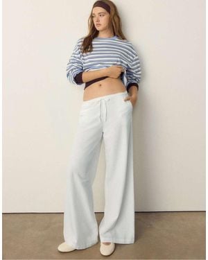 Stradivarius Wide-leg Trousers - Natural
