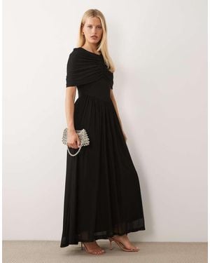 Vero Moda Cape Detail Jersey Maxi Dress - Black
