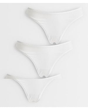 ASOS 3 Pack Cotton Mix Lingerie Thongs - White