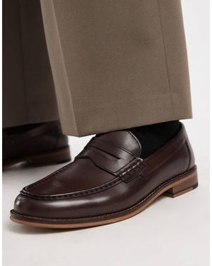 ASOS – penny-loafer aus braunem leder