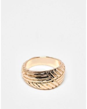 ASOS Bague avec détails tressés effet corde - Métallisé