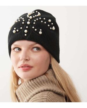 Collusion Gorro Con Detalle De Perlas De - Negro