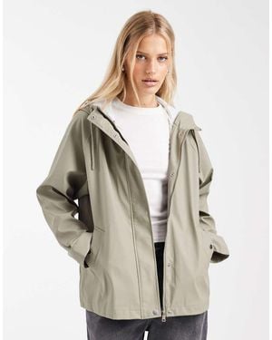 ONLY Short Hooded Raincoat - Natural