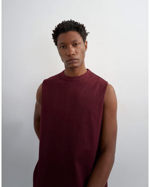 TOPMAN – hochwertiges, ärmelloses relaxed-fit-t-shirt - Rot