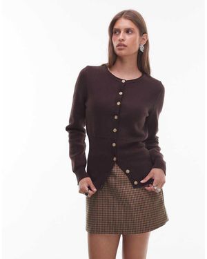 Nia Sophia Button Up Cardigan - Brown