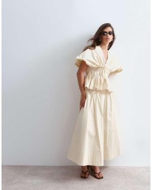 ARRANGE Falda Maxi De Algodón Premium De Conjunto En-Blanco - Neutro