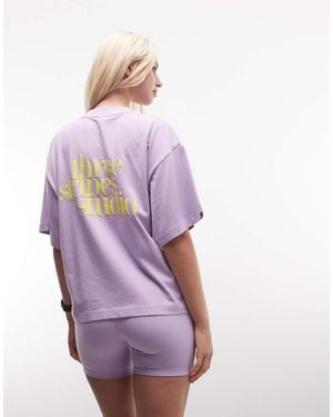 adidas Originals Adidas Sportswear Three Stripes Studios Graphic T-shirt - Purple