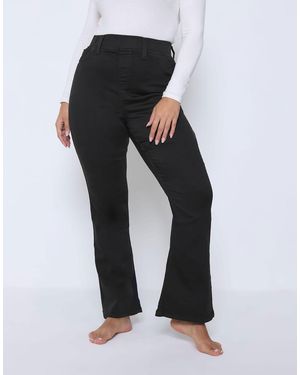 Yours Clothing Elasticated Bootcut Jeggings - Black