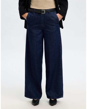 SELECTED Vaqueros Azul Oscuro De Talle Alto De