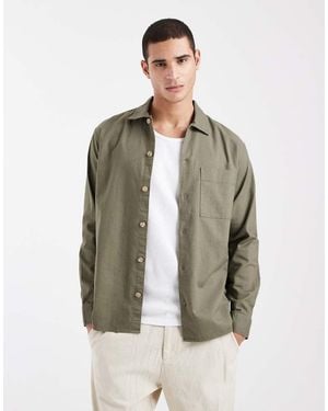 Jack & Jones Linen Mix Overshirt - Green