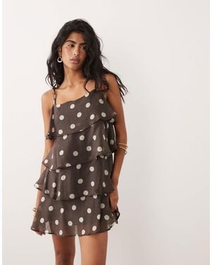 Jdy Mini Cami Dress With Ruffle Layers - White