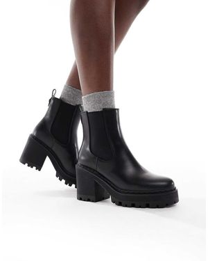 SEQWL Botines Chelsea Negros Con Suela Gruesa Fuzzy De - Azul