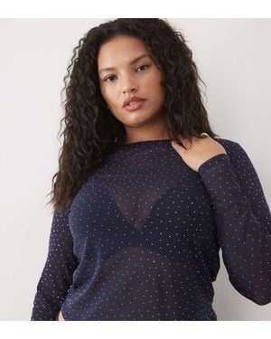 ASOS Asos Design Curve Top A Maniche Lunghe - Blu