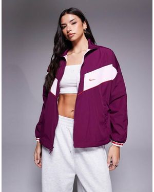 Nike Chaqueta Y Rosa Extragrande Con Diseño De Paneles Gym Life Swoosh De -Rojo - Morado