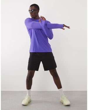 4505 7" Woven Training Shorts With Elastic Waist Band And Zip Pockets - Blue