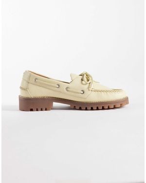 Bronx Sie-nna Chunky Lace Up Boat Shoes - White