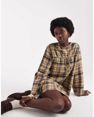 Native Youth Long Sleeve Dress - Brown