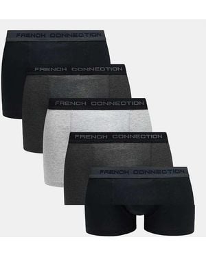 French Connection 5 Pack Cotton Stretch Boxers - Black