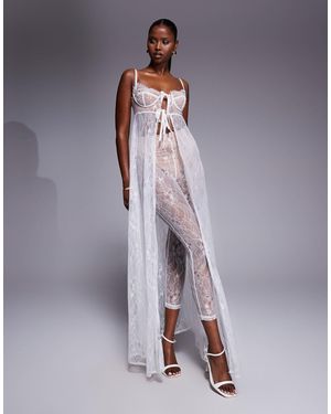 The Dolls House – cieran – vorne gebundenes maxioberteil aus spitze - Lila