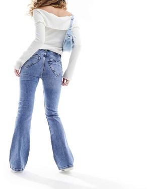 Miss Selfridge Heart Pocket Flare Jean - Blue