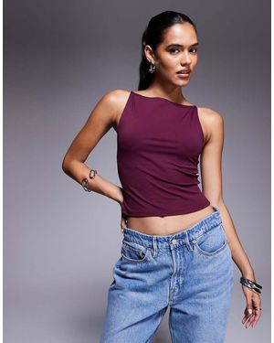 GOOD AMERICAN Weightless Scuba Tank Top - Purple