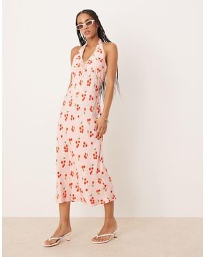 Nobody's Child Lyne Halter Neck Midi Dress - Pink